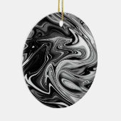 Elegant Marble 7 - Liquid Black en White Keramisch Ornament (Rechts)