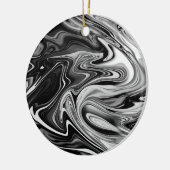 Elegant Marble 7 - Liquid Black en White Keramisch Ornament (Links)