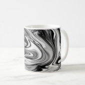 Elegant Marble 7 - Liquid Black en White Koffiemok (Voorkant rechts)