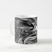 Elegant Marble 7 - Liquid Black en White Koffiemok (Voorkant links)