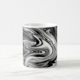 Elegant Marble 7 - Liquid Black en White Koffiemok