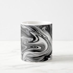 Elegant Marble 7 - Liquid Black en White Koffiemok