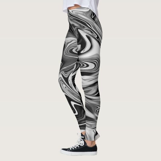 Elegant Marble 7 - Liquid Black en White Leggings (Links)