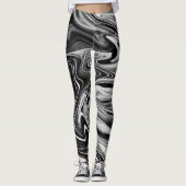 Elegant Marble 7 - Liquid Black en White Leggings (Voorkant)