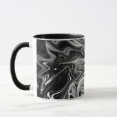 Elegant Marble 7 - Liquid Black en White Mok (Links)