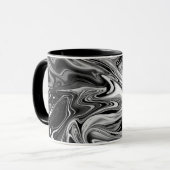 Elegant Marble 7 - Liquid Black en White Mok (Voorkant links)