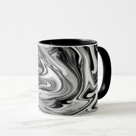 Elegant Marble 7 - Liquid Black en White Mok