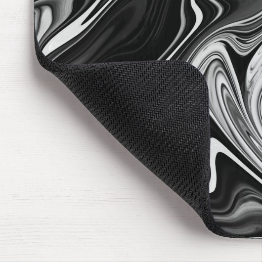 Elegant Marble 7 - Liquid Black en White Muismat (Hoek)