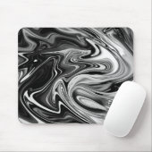 Elegant Marble 7 - Liquid Black en White Muismat (Met muis)