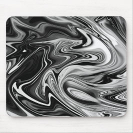 Elegant Marble 7 - Liquid Black en White Muismat