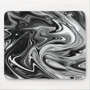 Elegant Marble 7 - Liquid Black en White Muismat