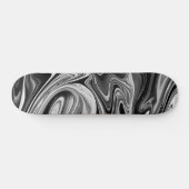 Elegant Marble 7 - Liquid Black en White Persoonlijk Skateboard (Horizontaal)
