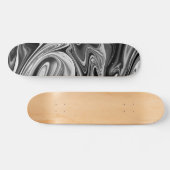 Elegant Marble 7 - Liquid Black en White Persoonlijk Skateboard (Horizontaal)