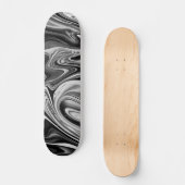 Elegant Marble 7 - Liquid Black en White Persoonlijk Skateboard (Voorkant)
