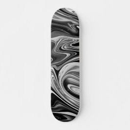 Elegant Marble 7 - Liquid Black en White Persoonlijk Skateboard