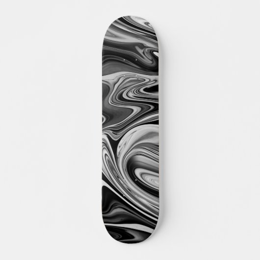 Elegant Marble 7 - Liquid Black en White Persoonlijk Skateboard (Voorkant)