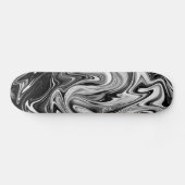 Elegant Marble 7 - Liquid Black en White Persoonlijk Skateboard (Horizontaal)