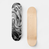 Elegant Marble 7 - Liquid Black en White Persoonlijk Skateboard (Voorkant)