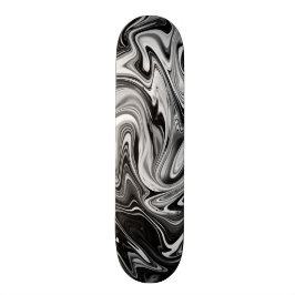 Elegant Marble 7 - Liquid Black en White Persoonlijk Skateboard