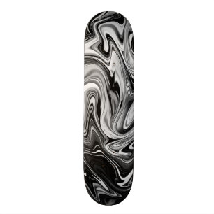 Elegant Marble 7 - Liquid Black en White Persoonlijk Skateboard