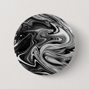 Elegant Marble 7 - Liquid Black en White Ronde Button 5,7 Cm