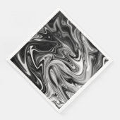 Elegant Marble 7 - Liquid Black en White Servet (Hoek)