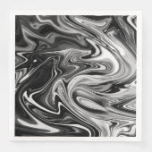Elegant Marble 7 - Liquid Black en White Servet (Voorkant)