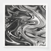 Elegant Marble 7 - Liquid Black en White