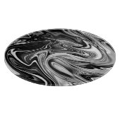 Elegant Marble 7 - Liquid Black en White Snijplank (Hoek)