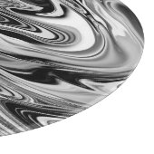 Elegant Marble 7 - Liquid Black en White Snijplank (Hoek)