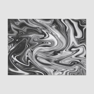 Elegant Marble 7 - Liquid Black en White Tissuepapier