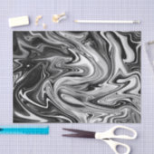 Elegant Marble 7 - Liquid Black en White Tissuepapier (Craft)
