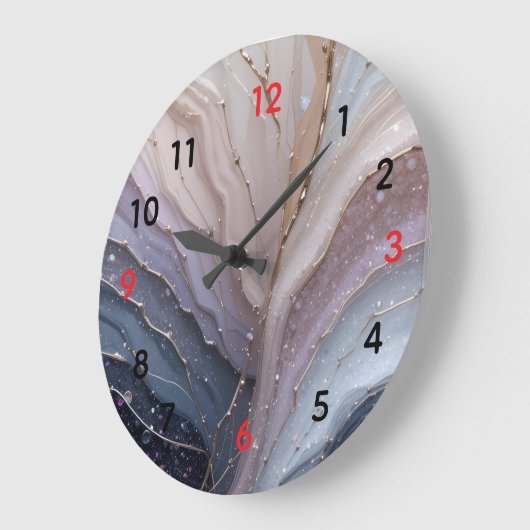 Elegant Marble Abstract Wall Clock – Modern Pastel Grote Klok (Hoek)