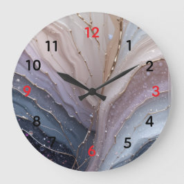 Elegant Marble Abstract Wall Clock – Modern Pastel Grote Klok