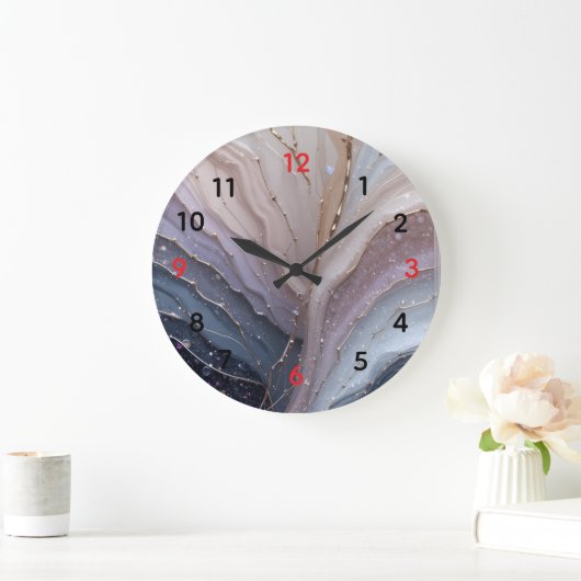 Elegant Marble Abstract Wall Clock – Modern Pastel Grote Klok (Huis)