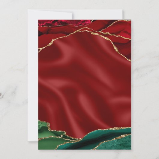 Elegant Marble Agate Holiday Uitnodiging (Achterkant)