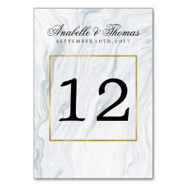 Elegant Marble and Gold Wedding Kaart