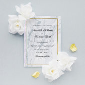 Elegant Marble and Gold Wedding Kaart