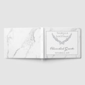 Elegant Marble and Wreath Wedding Guest Book Gastenboek (Volledig)