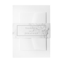 Elegant Marble and Wreath Wedding Invitation Uitnodigingen Wikkel