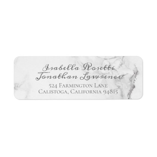 Elegant Marble and Wreath Wedding Labels (Voorkant)