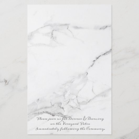 Elegant Marble and Wreath Wedding Programme (Achterkant)