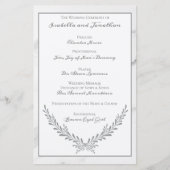 Elegant Marble and Wreath Wedding Programme (Voorkant)