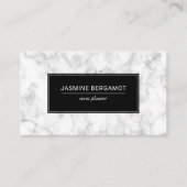 Elegant Marble Black and White Event Planner Visitekaartje (Voorkant)