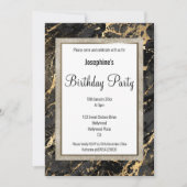 ELEGANT MARBLE BLACK GOLD DESIGN BIRTHDAY KAART (Voorkant)