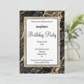 ELEGANT MARBLE BLACK GOLD DESIGN BIRTHDAY KAART (Staand voorkant)