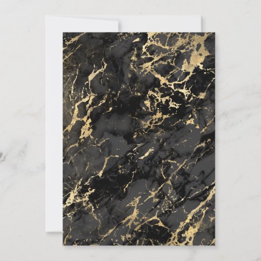 ELEGANT MARBLE BLACK GOLD DESIGN BIRTHDAY KAART (Achterkant)