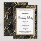ELEGANT MARBLE BLACK GOLD DESIGN BIRTHDAY KAART (Voorkant / Achterkant)