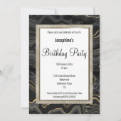 ELEGANT MARBLE BLACK GOLD PATTERN BIRTHDAY KAART (Voorkant)