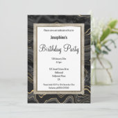 ELEGANT MARBLE BLACK GOLD PATTERN BIRTHDAY KAART (Staand voorkant)